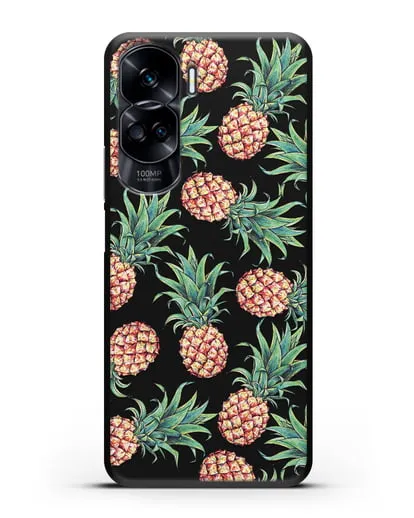 Чехол Ананасы силиконовый для Honor 90 Lite