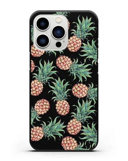 Чехол Ананасы силиконовый для iPhone 13 Pro