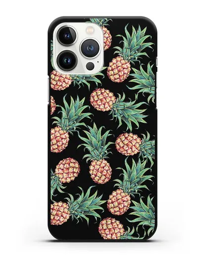 Чехол Ананасы силиконовый для iPhone 13 Pro Max