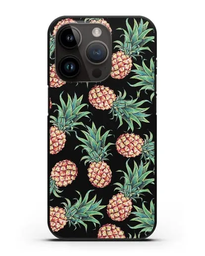 Чехол Ананасы силиконовый для iPhone 14 Pro