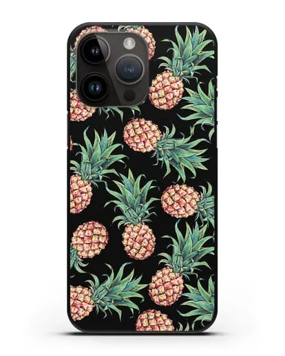 Чехол Ананасы силиконовый для iPhone 14 Pro Max
