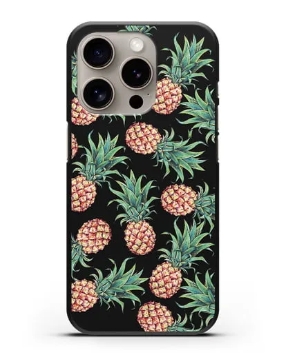 Чехол Ананасы силиконовый для iPhone 15 Pro