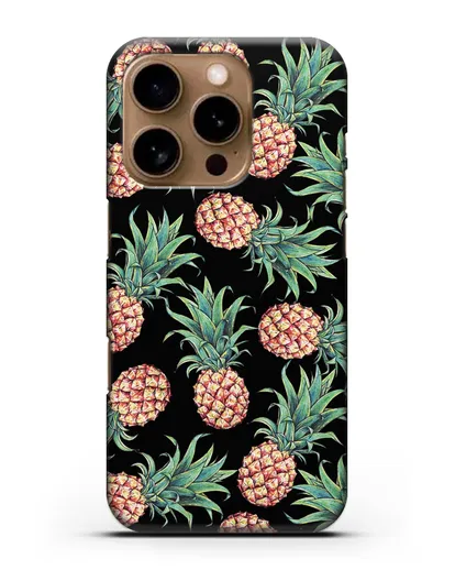Чехол Ананасы силиконовый для iPhone 16 Pro