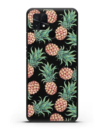 Чехол Ананасы силиконовый для Xiaomi Poco C40