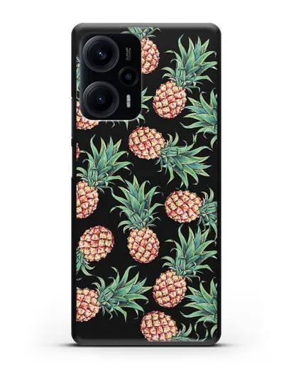 Чехол Ананасы силиконовый для Xiaomi Poco F5