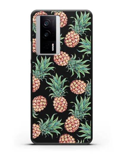 Чехол Ананасы силиконовый для Xiaomi Poco F5 Pro