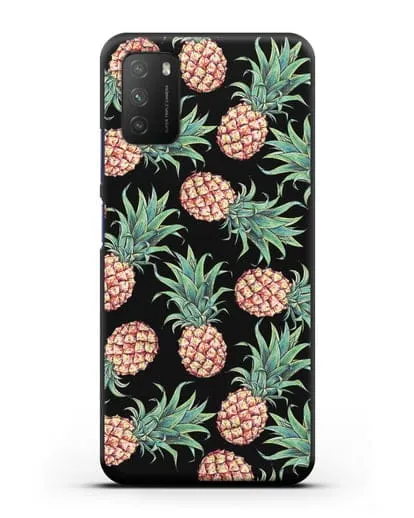 Чехол Ананасы силиконовый для Xiaomi Poco M3