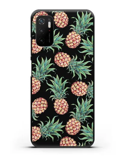 Чехол Ананасы силиконовый для Xiaomi Poco M3 Pro
