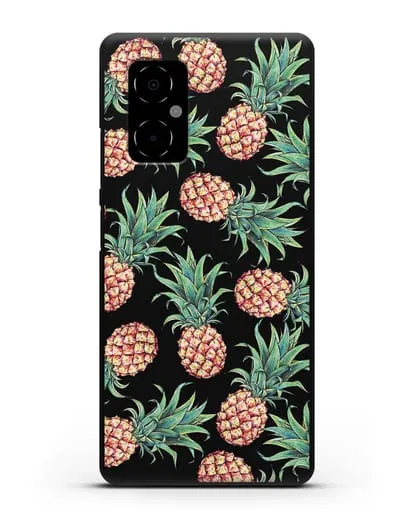 Чехол Ананасы силиконовый для Xiaomi Poco M4 5G