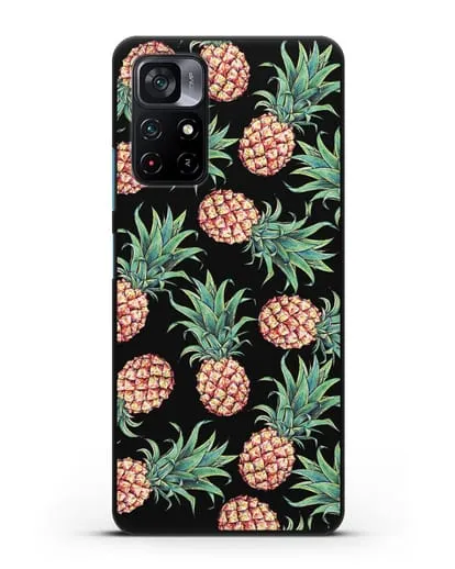 Чехол Ананасы силиконовый для Xiaomi Poco M4 Pro 5G