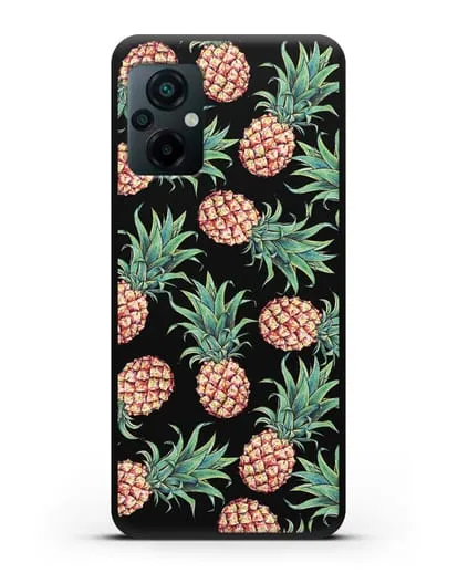 Чехол Ананасы силиконовый для Xiaomi Poco M5