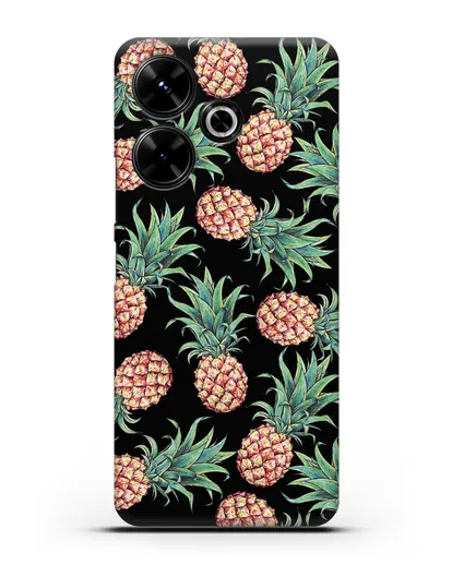 Чехол Ананасы силиконовый для Xiaomi Poco M6