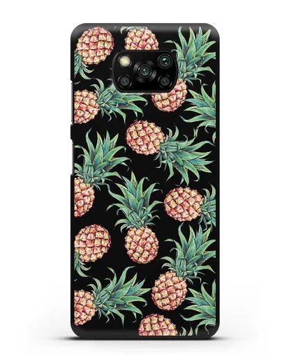 Чехол Ананасы силиконовый для Xiaomi Poco X3 Pro