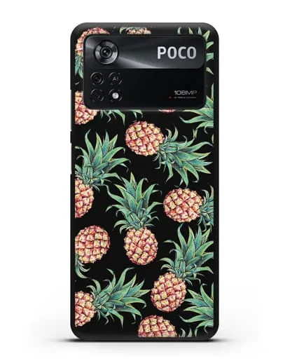 Чехол Ананасы силиконовый для Xiaomi Poco X4 Pro