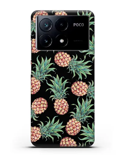 Чехол Ананасы силиконовый для Xiaomi Poco X6 Pro