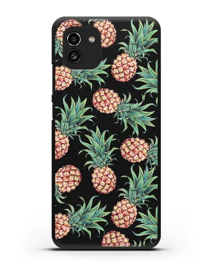 Чехол Ананасы силиконовый для Samsung Galaxy A03 [SM-A035]