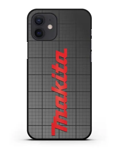 Чехол с логотипом Макита на фоне миллиметровки силиконовый для iPhone 12