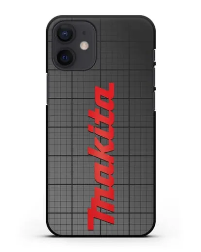 Чехол с логотипом Макита на фоне миллиметровки силиконовый для iPhone 12 mini