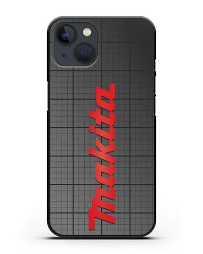 Чехол с логотипом Макита на фоне миллиметровки силиконовый для iPhone 13