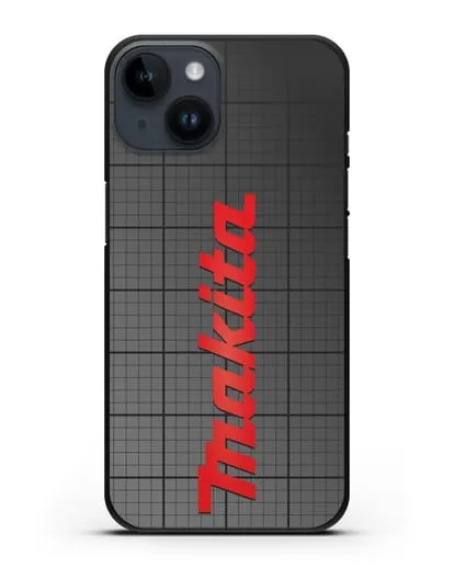 Чехол с логотипом Макита на фоне миллиметровки силиконовый для iPhone 14