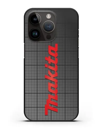 Чехол с логотипом Макита на фоне миллиметровки силиконовый для iPhone 14 Pro
