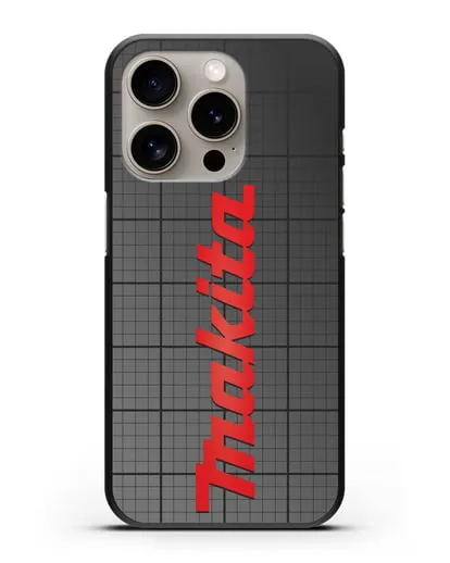 Чехол с логотипом Макита на фоне миллиметровки силиконовый для iPhone 15 Pro