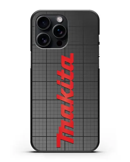 Чехол с логотипом Макита на фоне миллиметровки силиконовый для iPhone 15 Pro Max