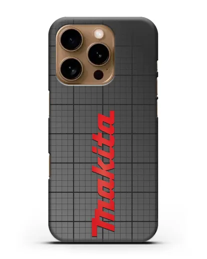 Чехол с логотипом Макита на фоне миллиметровки силиконовый для iPhone 16 Pro