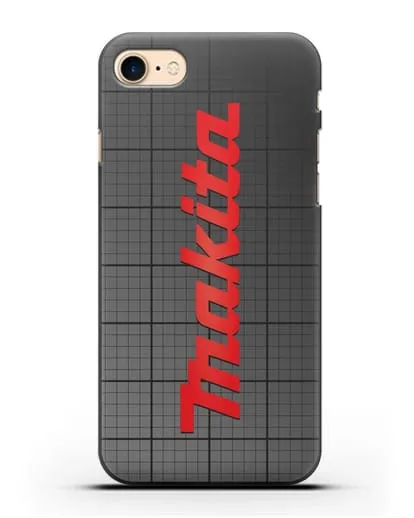 Чехол с логотипом Макита на фоне миллиметровки силиконовый для iPhone 8