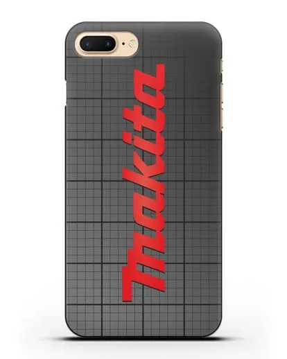 Чехол с логотипом Макита на фоне миллиметровки силиконовый для iPhone 7 Plus