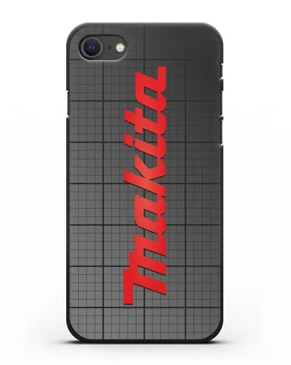 Чехол с логотипом Макита на фоне миллиметровки силиконовый для iPhone SE 2020