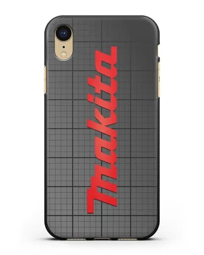 Чехол с логотипом Макита на фоне миллиметровки силиконовый для iPhone XR