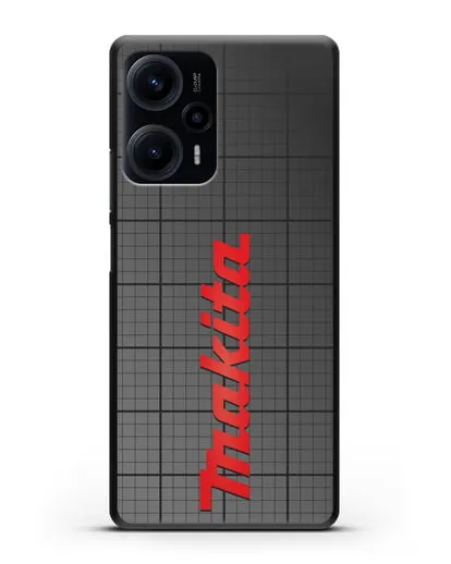 Чехол с логотипом Макита на фоне миллиметровки силиконовый для Xiaomi Poco F5