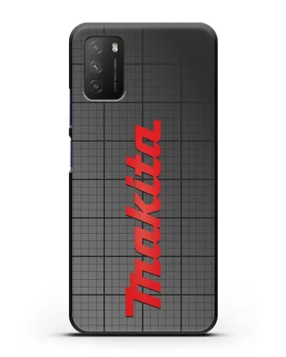 Чехол с логотипом Макита на фоне миллиметровки силиконовый для Xiaomi Poco M3
