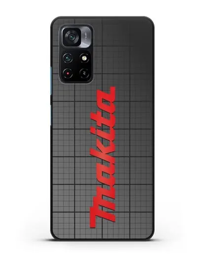 Чехол с логотипом Макита на фоне миллиметровки силиконовый для Xiaomi Poco M4 Pro 5G