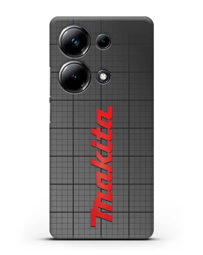 Чехол с логотипом Макита на фоне миллиметровки силиконовый для Xiaomi Poco M6 Pro