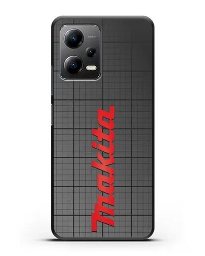 Чехол с логотипом Макита на фоне миллиметровки силиконовый для Xiaomi Poco X5