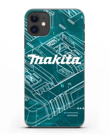 Чехол с фоновым рисунком и надписью Makita силиконовый для iPhone 11