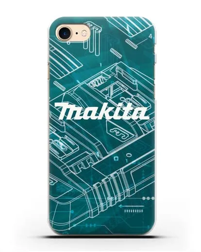 Чехол с фоновым рисунком и надписью Makita силиконовый для iPhone 8