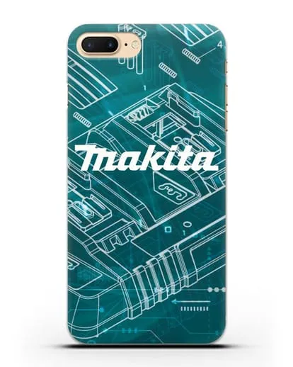 Чехол с фоновым рисунком и надписью Makita силиконовый для iPhone 8 Plus