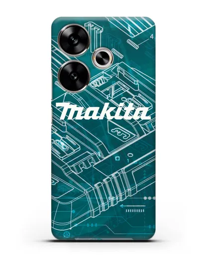Чехол с фоновым рисунком и надписью Makita силиконовый для Xiaomi Poco F6