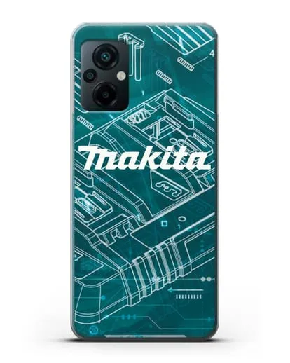 Чехол с фоновым рисунком и надписью Makita силиконовый для Xiaomi Poco M5