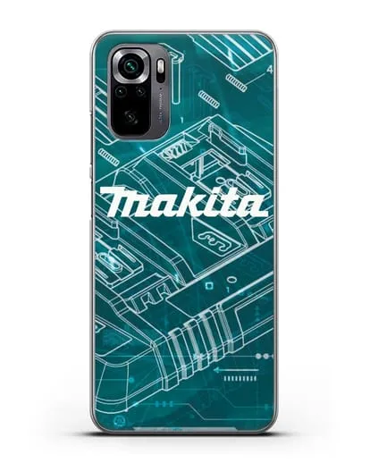 Чехол с фоновым рисунком и надписью Makita силиконовый для Xiaomi Poco M5s