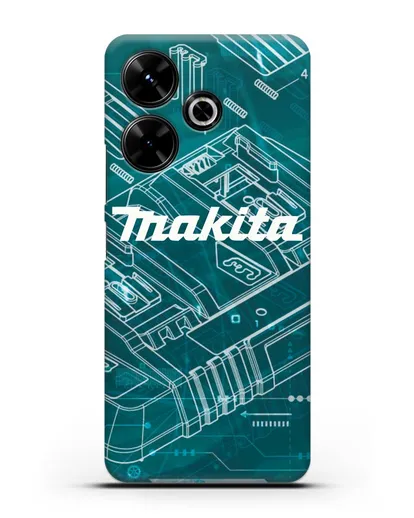 Чехол с фоновым рисунком и надписью Makita силиконовый для Xiaomi Poco M6