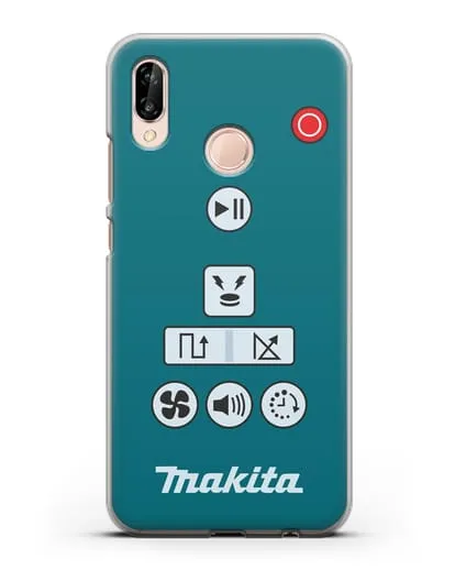 Чехол с дизайном пульт-контроллер Makita силиконовый для Huawei P20 Lite