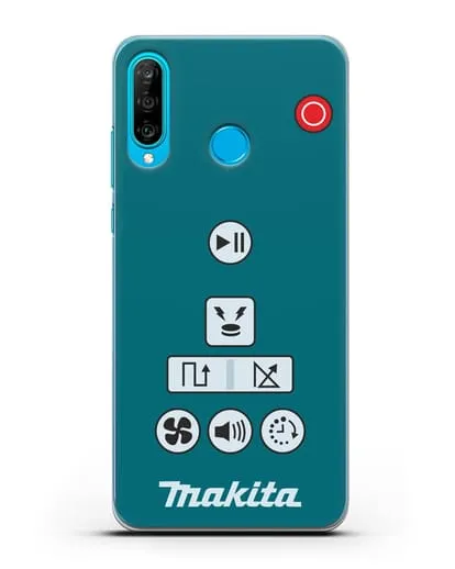 Чехол с дизайном пульт-контроллер Makita силиконовый для Huawei P30 Lite