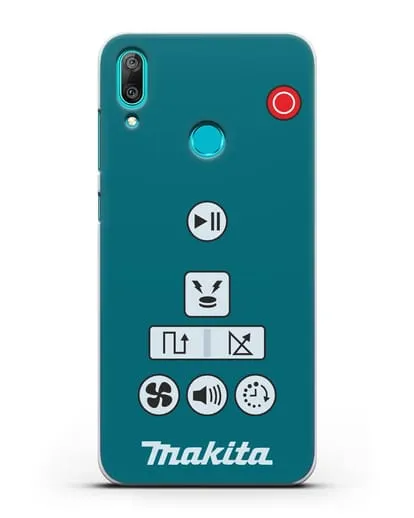 Чехол с дизайном пульт-контроллер Makita силиконовый для Huawei Y7 2019