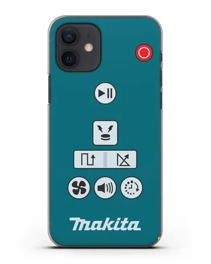 Чехол с дизайном пульт-контроллер Makita силиконовый для iPhone 12