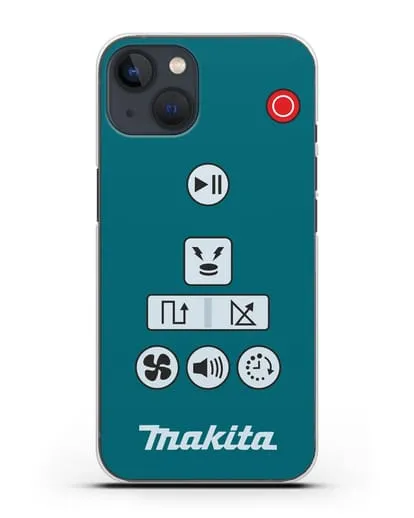 Чехол с дизайном пульт-контроллер Makita силиконовый для iPhone 13 Mini