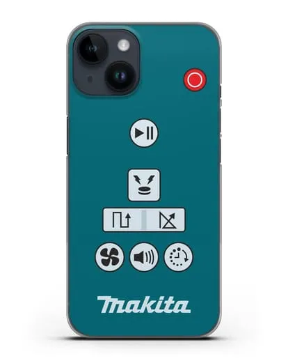 Чехол с дизайном пульт-контроллер Makita силиконовый для iPhone 14